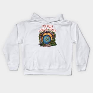 Whimsical Halfling Hole by Christmas - Fantasy Kids Hoodie